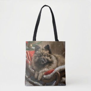 keeshond Dog Christmas Festive