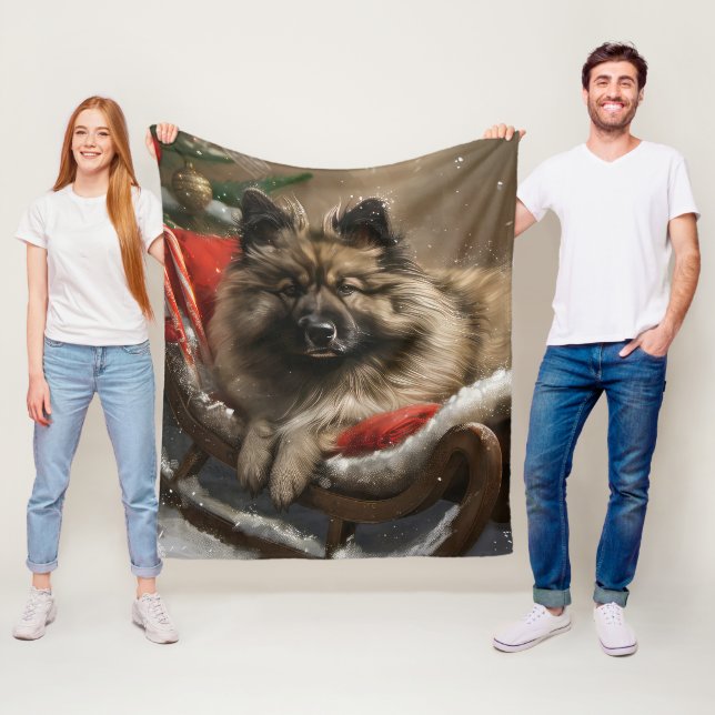 keeshond Dog Christmas Festive Fleecedecke (Beispiel)