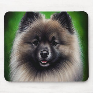Keeshond Dog in St. Patrick's Day Dress Mousepad