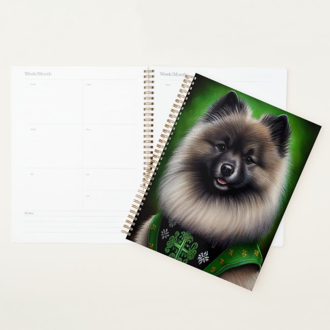 Keeshond Dog in St. Patrick's Day Dress Planer (Anzeige)