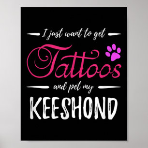 Keeshond Dog Lover Tattoo Funny Dog Mama Geschenk  Poster