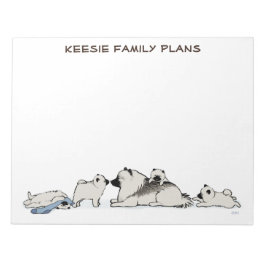 Keeshond-Familie mit Blue Sock Notizblock