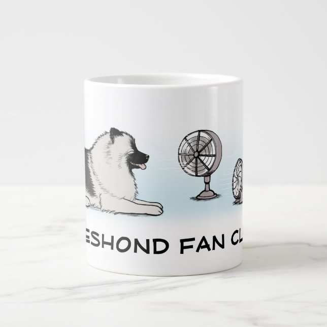 Keeshond Fan Club - Niedlicher Keesie Cartoon Dog Jumbo-Tasse (Vorderseite)