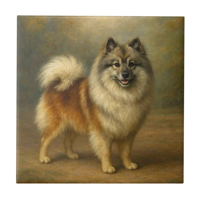 Keeshond Fliese (Vorderseite)