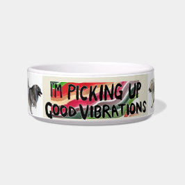 Keeshond Food Bowl mit dem Logo "Good Vibrations" Napf