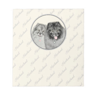 Keeshond Grafik Keeshond Mutter und Sohn Notizbloc Notizblock