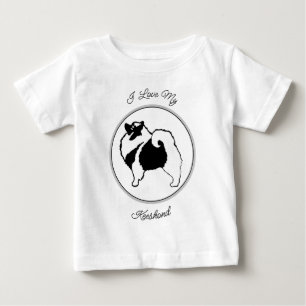 Keeshond Grafiken - Süße originelle Hundekunst Baby T-shirt