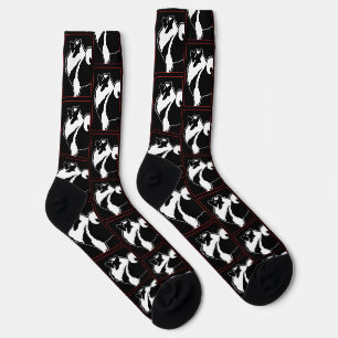 Keeshond Graphic Kontur Niedlich Original Pet Dog Socken