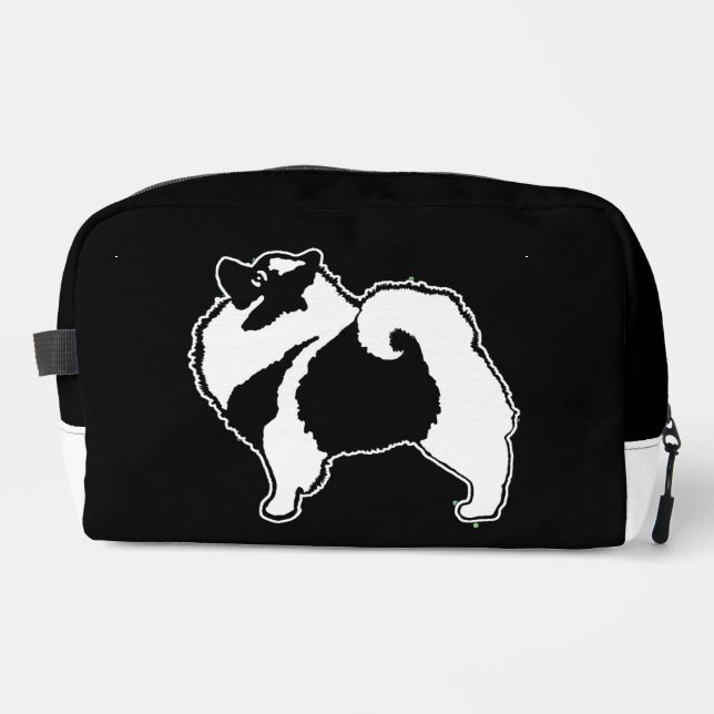 Keeshond Graphic Kontur Niedlich Original Pet Dog  Waschbeutel (Vorderseite)