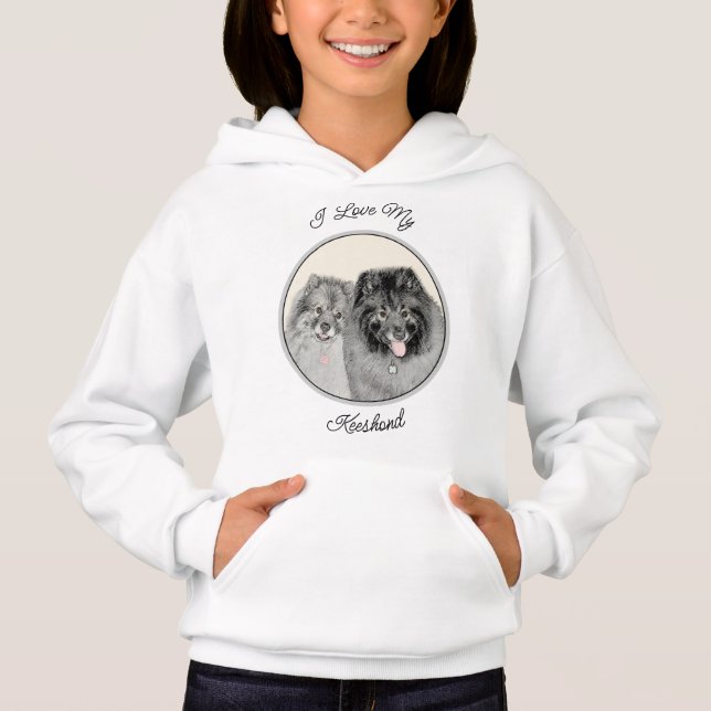 Keeshond Graphics Keeshond Mama and Son Hoodie (Vorderseite)