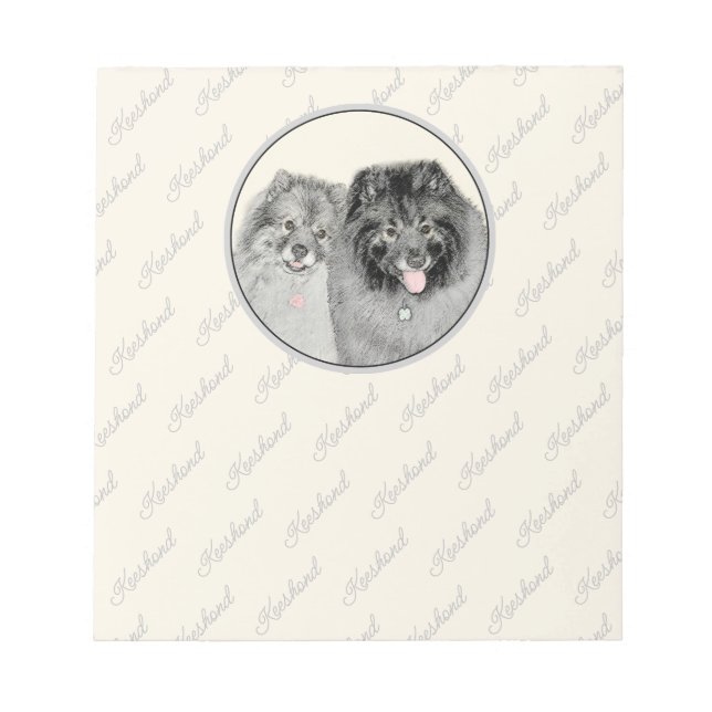 Keeshond Graphics Keeshond Mama and Son Notepad Notizblock (Vorderseite)