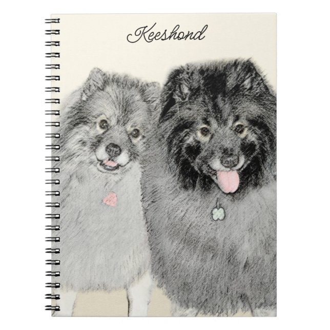 Keeshond Graphics Keeshond Mama and Son Notizblock (Vorderseite)