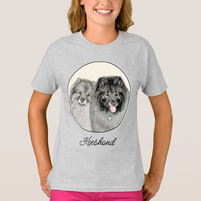 Keeshond Graphics Keeshond Mama and Son T-Shirt (Vorderseite)