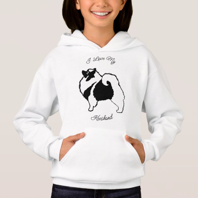 Keeshond Graphics - Niedlich Original Dog Art Hood Hoodie (Vorderseite)