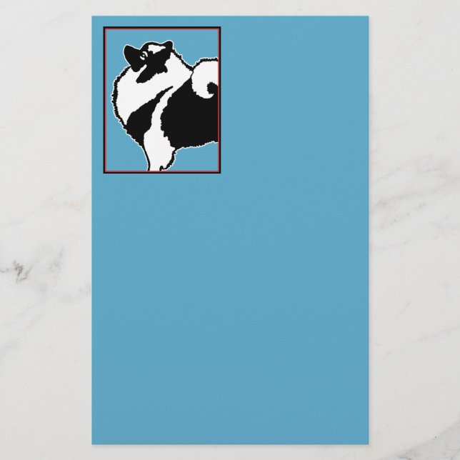 Keeshond Graphics - Niedliche Original Dog Art Briefpapier (Vorderseite)
