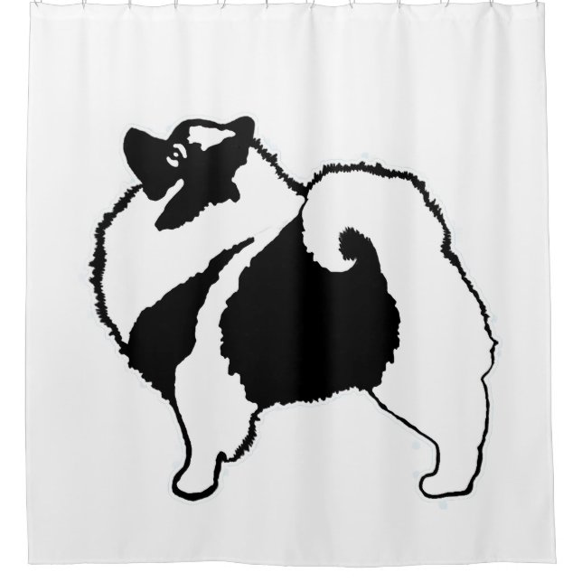 Keeshond Graphics - Niedliche Original Dog Art Duschvorhang (Vorderseite)