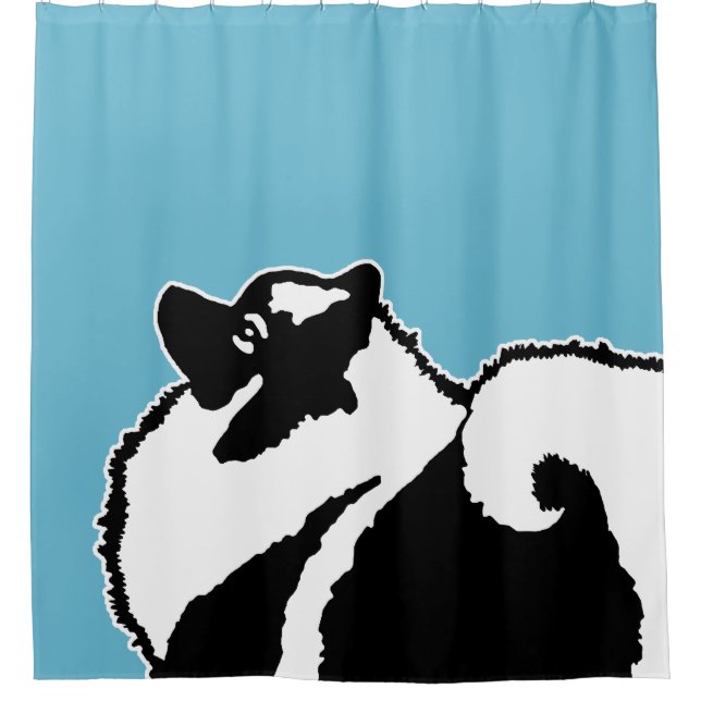Keeshond Graphics - Niedliche Original Dog Art Duschvorhang (Vorderseite)
