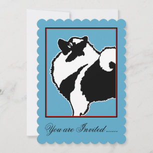 Keeshond Graphics - Niedliche Original Dog Art Einladung
