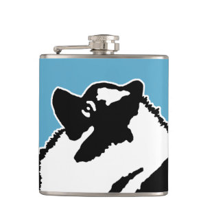Keeshond Graphics - Niedliche Original Dog Art Flachmann