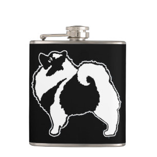 Keeshond Graphics - Niedliche Original Dog Art Flachmann