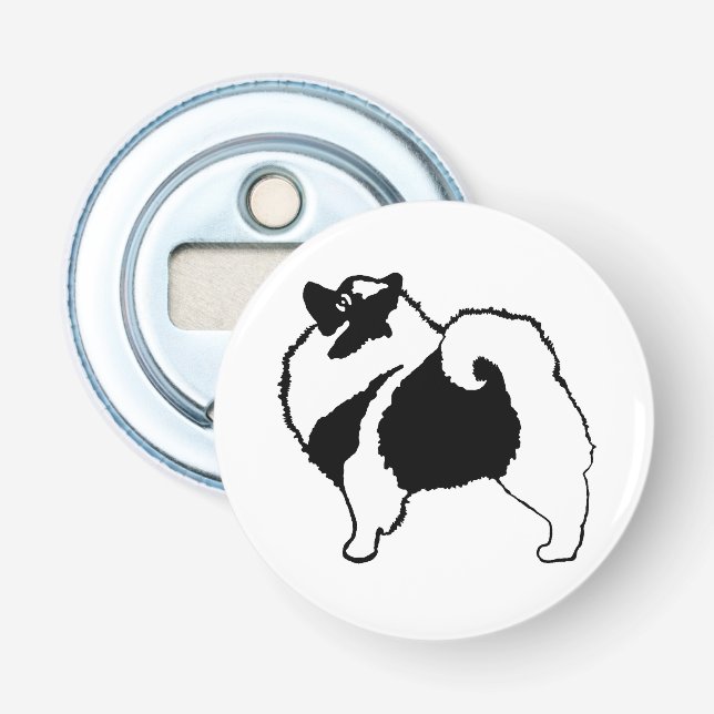 Keeshond Graphics - Niedliche Original Dog Art Flaschenöffner (Vorderseite)
