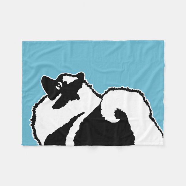Keeshond Graphics - Niedliche Original Dog Art Fleecedecke (Vorderseite (Horizontal))