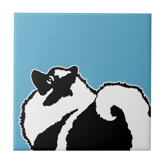 Keeshond Graphics - Niedliche Original Dog Art Fliese (Vorderseite)