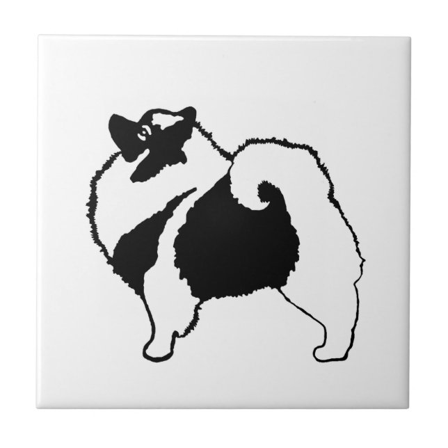 Keeshond Graphics - Niedliche Original Dog Art Fliese (Vorderseite)