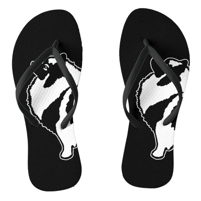 Keeshond Graphics - Niedliche Original Dog Art Flip Flops (Fußbett)