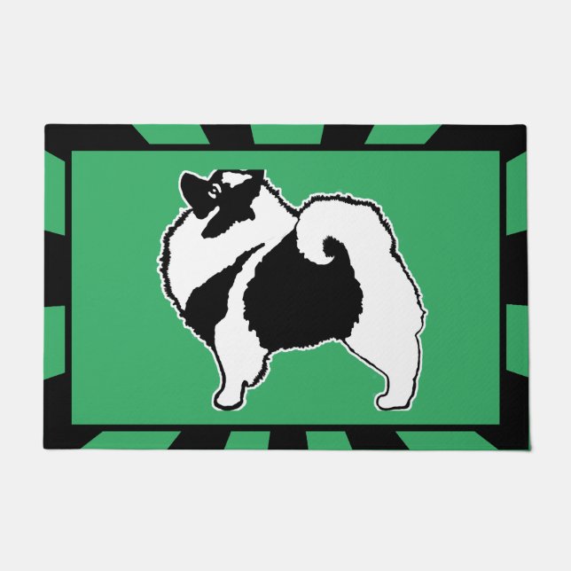 Keeshond Graphics - Niedliche Original Dog Art Fußmatte (Vorderseite)