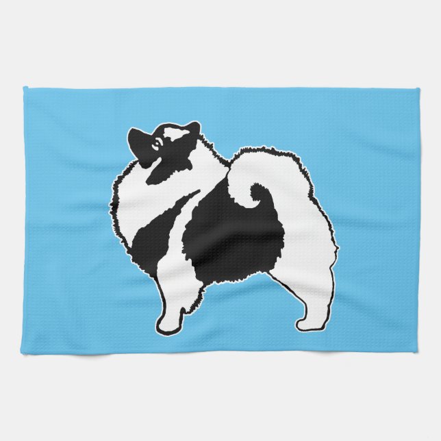 Keeshond Graphics - Niedliche Original Dog Art Geschirrtuch (Horizontal)