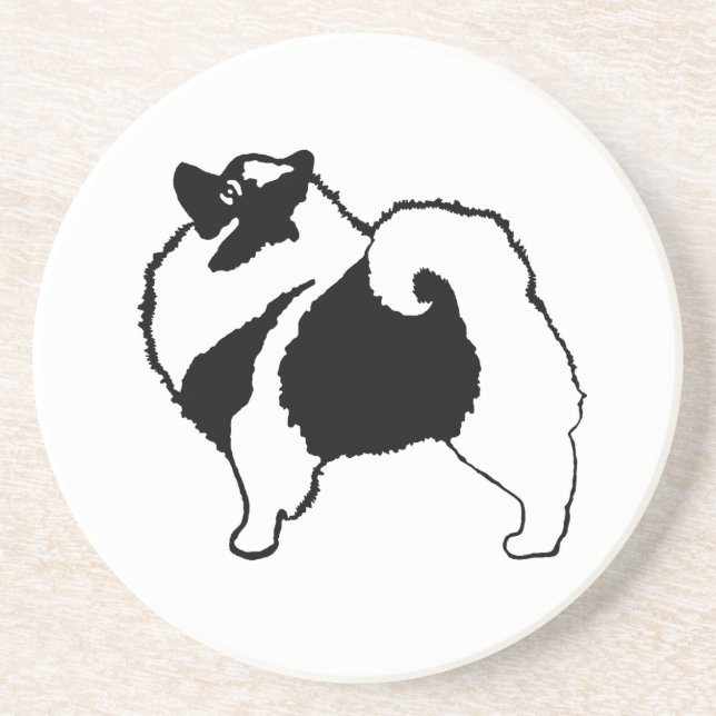 Keeshond Graphics - Niedliche Original Dog Art Getränkeuntersetzer (Vorne)
