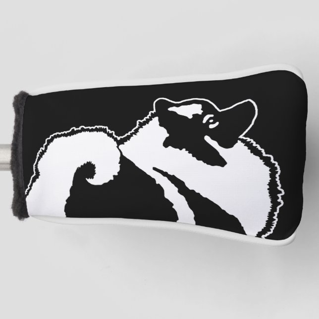 Keeshond Graphics - Niedliche Original Dog Art Golf Headcover (Vorderseite)