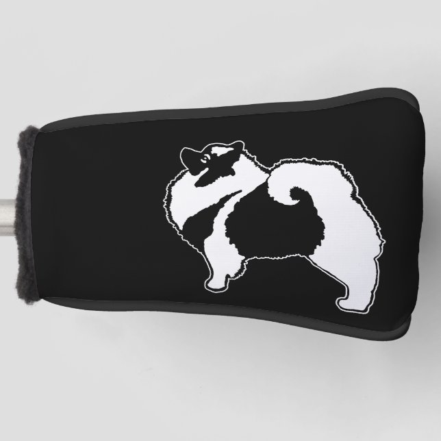 Keeshond Graphics - Niedliche Original Dog Art Golf Headcover (Vorderseite)