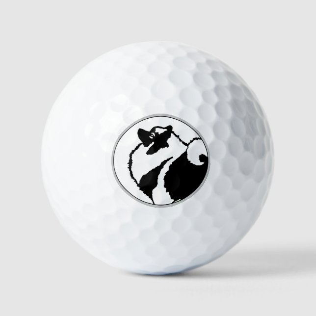 Keeshond Graphics - Niedliche Original Dog Art Golfball (Vorderseite)