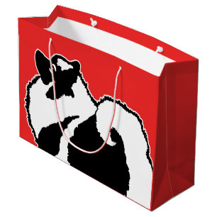 Keeshond Graphics - Niedliche Original Dog Art Große Geschenktüte
