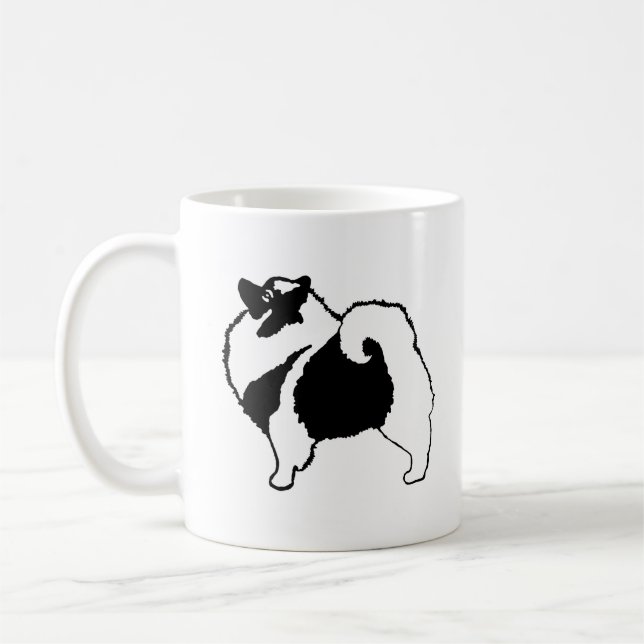 Keeshond Graphics - Niedliche Original Dog Art Kaffeetasse (Links)