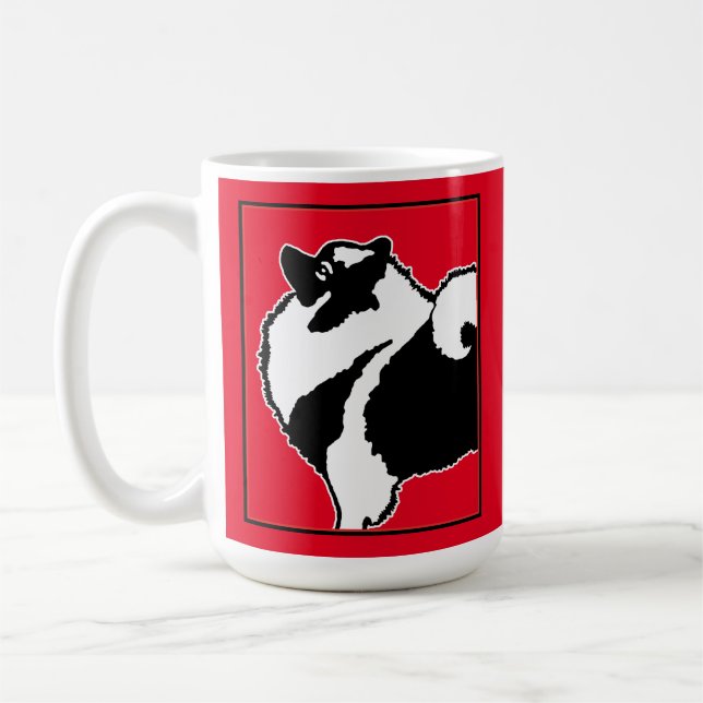 Keeshond Graphics - Niedliche Original Dog Art Kaffeetasse (Links)