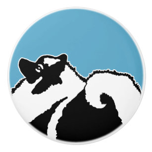Keeshond Graphics - Niedliche Original Dog Art Keramikknauf