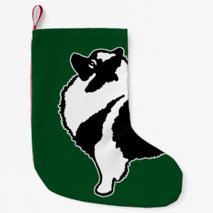 Keeshond Graphics - Niedliche Original Dog Art Kleiner Weihnachtsstrumpf