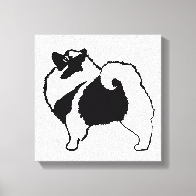Keeshond Graphics - Niedliche Original Dog Art Leinwanddruck (Vorderseite)