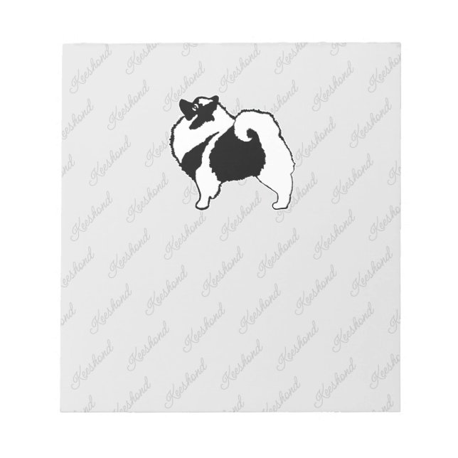 Keeshond Graphics - Niedliche Original Dog Art Notizblock (Vorderseite)
