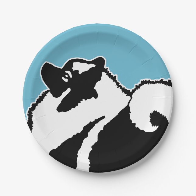 Keeshond Graphics - Niedliche Original Dog Art Pappteller (Vorderseite)
