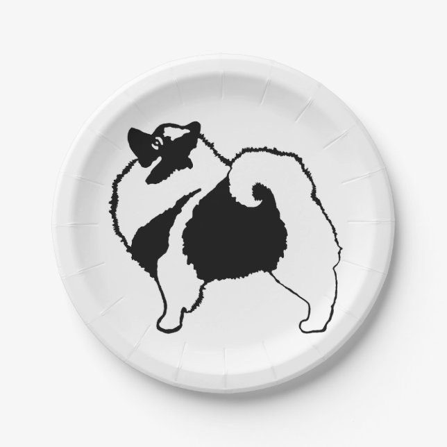 Keeshond Graphics - Niedliche Original Dog Art Pappteller (Vorderseite)