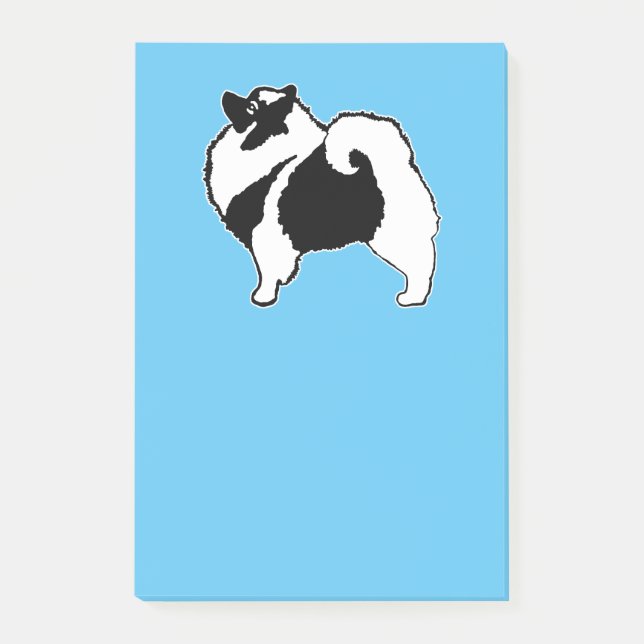 Keeshond Graphics - Niedliche Original Dog Art Post-it Klebezettel (Vorderseite)
