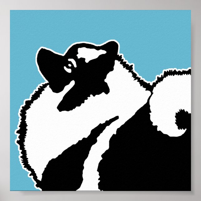 Keeshond Graphics - Niedliche Original Dog Art Poster (Vorne)