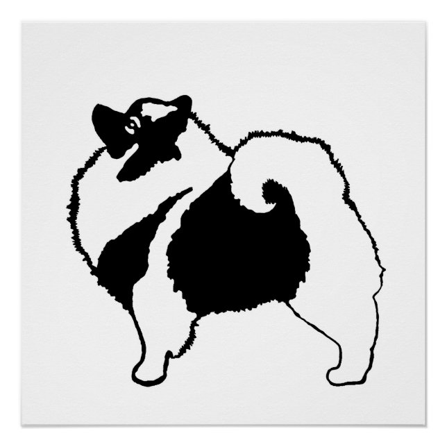 Keeshond Graphics - Niedliche Original Dog Art Poster (Vorderseite)