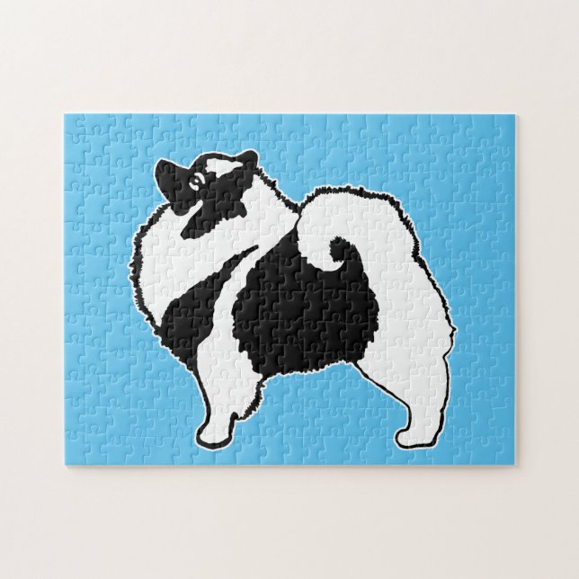 Keeshond Graphics - Niedliche Original Dog Art Puzzle (Horizontal)