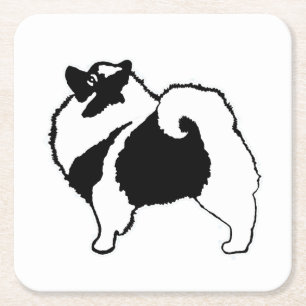 Keeshond Graphics - Niedliche Original Dog Art Rechteckiger Pappuntersetzer