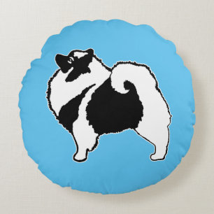 Keeshond Graphics - Niedliche Original Dog Art Rundes Kissen